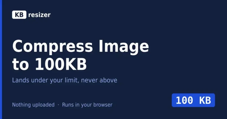 Resize image to 100KB online free with KBresizer